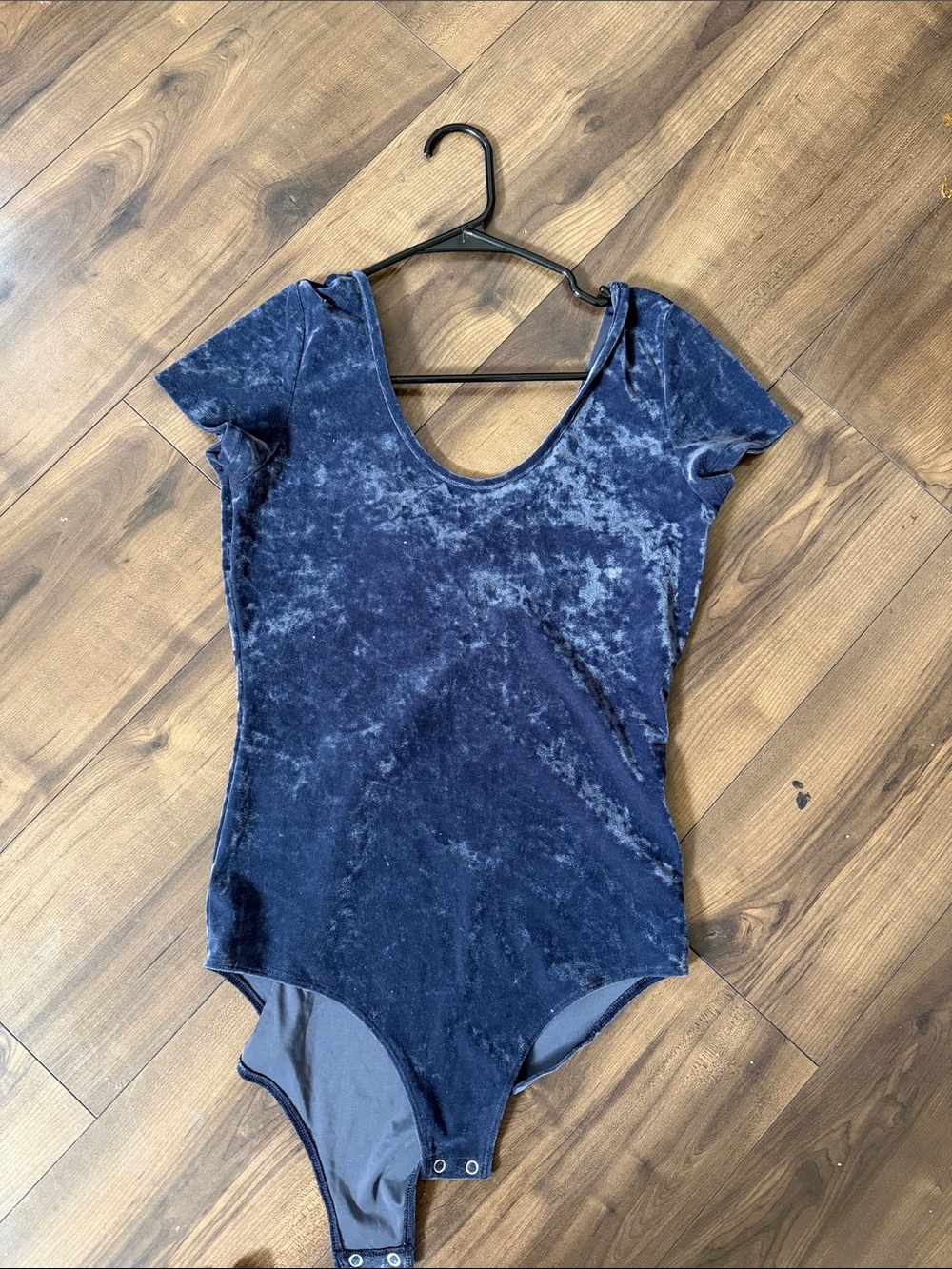 American eagle Velvet Navy Blue Short Sleeve Bodysuit